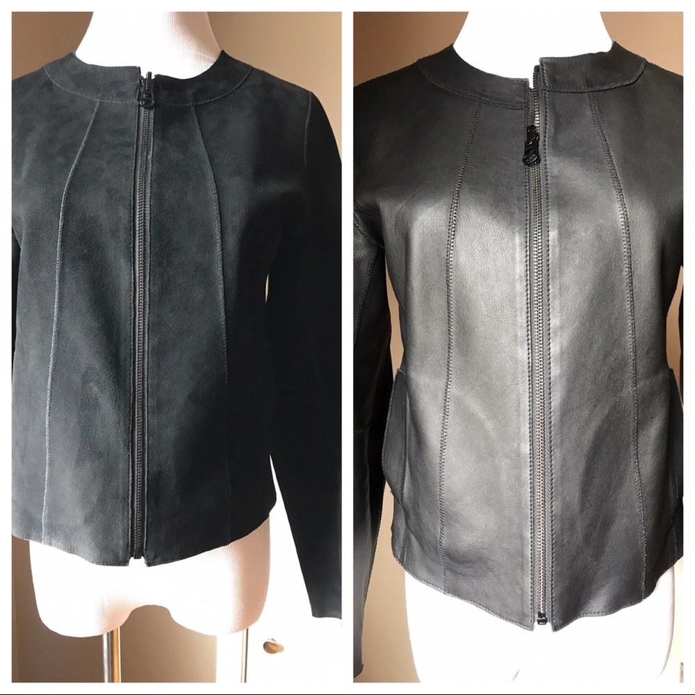 Reversible leather/suede jacket.